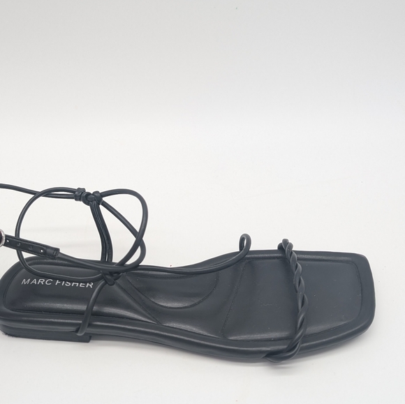 Marc Fisher Black Strappy Square Toe Lueth Sandals Size 9.5M - Picture 8 of 8